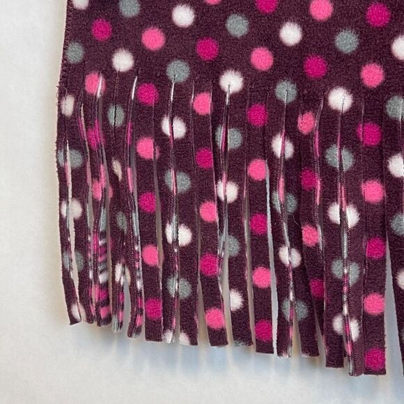 JOE BOXER Fleece Scarf Women's OSFM Multicolor Polka Dot Stripe Fringe Design - Picture 7 of 13